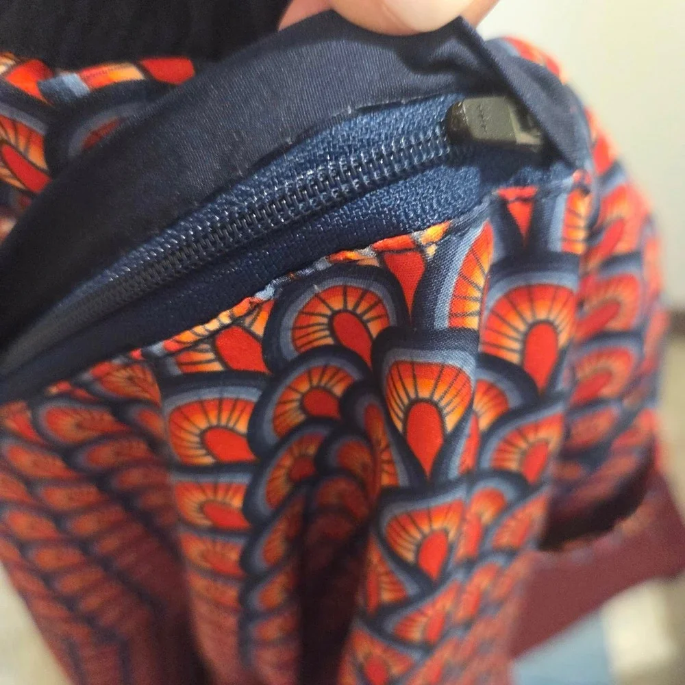 Fair Harbor Men Swim Trunks Red Blue Geometric Print Board Shorts Lined Size XXL